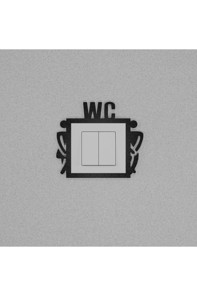 Kaplan Teknolojileri WC Priz Süsü Siyah 3mm MDF 1-adet