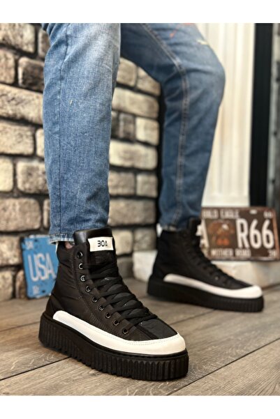 pabucmarketi Lace-Up Parachute Fabric White Detailed Men's Sports Boots Black...