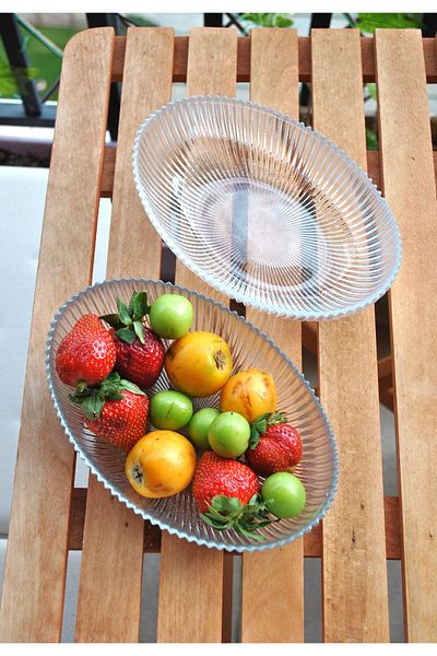 Qualitev 1 Piece Arya Glass Pit Boat Plate Serving Appetizer Bowl 21 cm