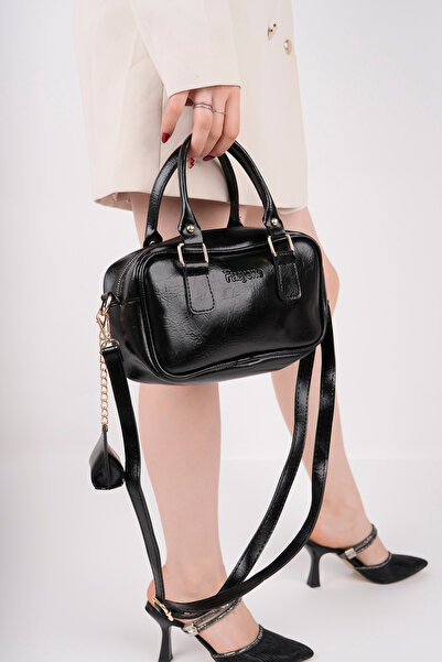 pasyone Black Patent Leather Stylish Women's Daily Shoulder Bag