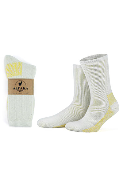 Go With Alpaka Yünlü Tam Havlulu Kalın Yıkamalı Kışlık Kadın Erkek Termal Çorap 6005-6006