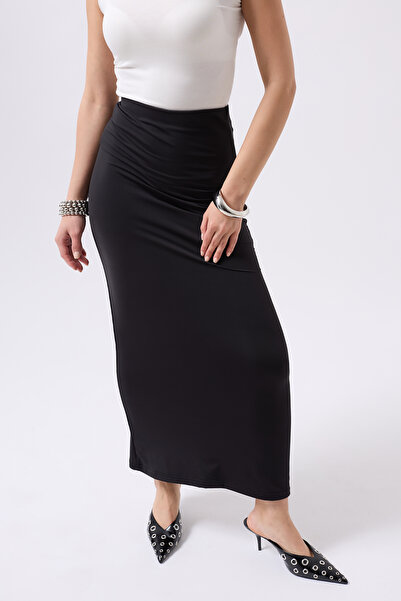 Clu Liora Siyah Maxi Basic Etek