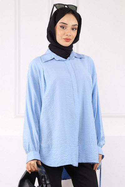 İmajButik Cămașă lejeră cu mâneci albastre