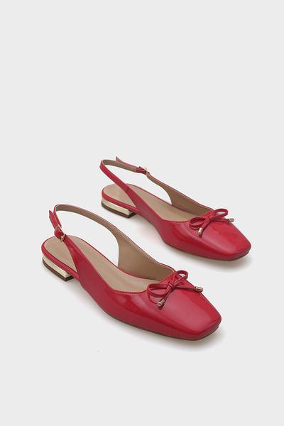 Capone Outfitters Angela Metal Heeled Open Back Women's Ballerinas