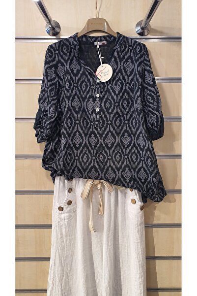 Park Moda İtalyan Gömlek 3 Düğmeli Çini Desen