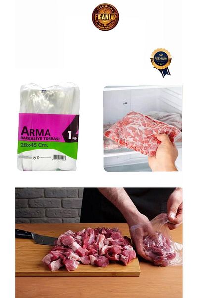 figanlar ambalaj 1kg Pack of 4 Thick 28X45Cm Nylon Bags Meat Storage Bag / Refrigerator Bag