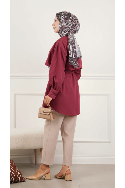 İpli Women's Bolero Detailed Waist Belted Tunic