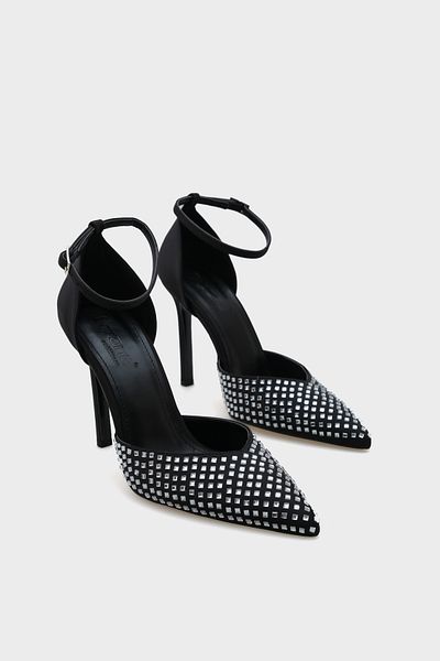 Capone Outfitters Raine Heeled Pointed Toe Stone Ankle Strap Stilvolle Damenschuhe