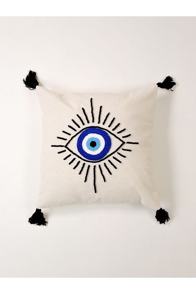 Galia Tasarım Μαξιλαροθήκη Eye Figured Evil Eye Beaded Punch Throw Μαξιλαροθήκη 45*45 cm