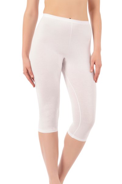 ÖZKAN underwear Özkan 0458 Women's 95% Cotton Lycra Single Jersey Fabric Flexible Comfortable Soft Below Knee Capri Leggings