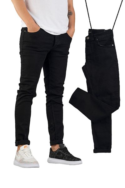 bombe Ανδρικό τζιν παντελόνι Slim Fit Skinny Cut μαύρο