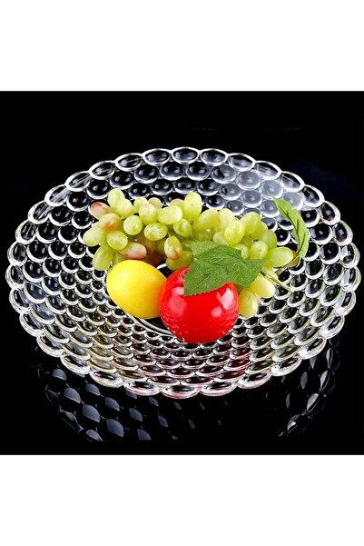 PUFO Luxury glass fruit bowl for cakes, pastries, fruits, appetizers, 24 cm