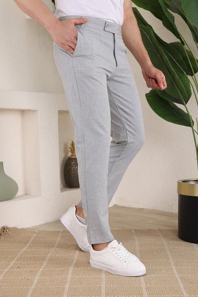 JANES Ανδρικό υφασμάτινο παντελόνι Slim Fit Lycra μέχρι τον αστράγαλο