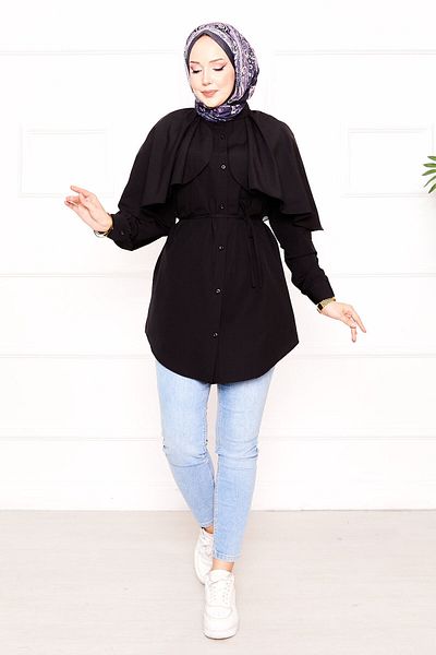 İpli Women's Bolero Detailed Waist Belted Tunic