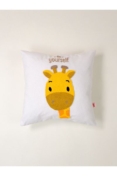 Galia Tasarım Galia Kids Girafe Figured Be Yourself Mottolu Animal Figure Punch Throw Față de pernă
