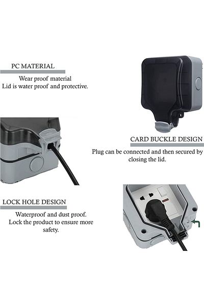 modi Waterproof Single 13A Switched IP66 Outdoor Socket MD-HWD4101