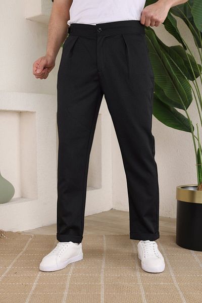 Kokosh moda Ανδρικό παντελόνι με διπλό πόρπη με μοτίβο κορδόνι