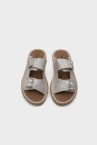 Capone Outfitters Caitlin Double Banded Stone Damen-Espadrille-Hausschuhe