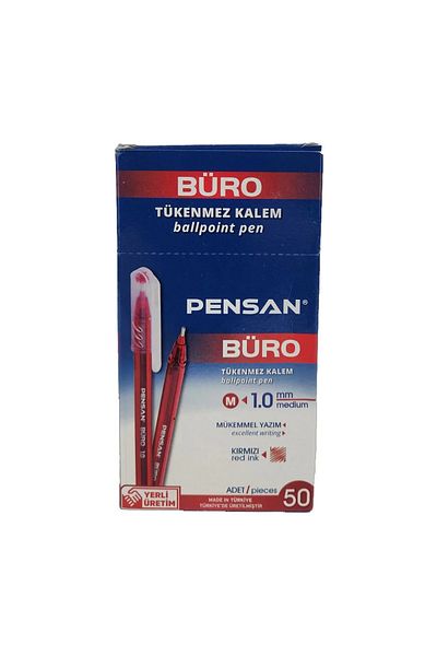 Pensan Red Ballpoint Pen 10 pcs