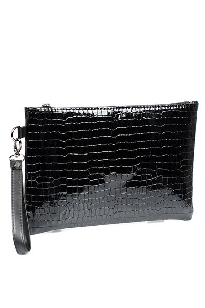 Capone Outfitters Paris Clutch für Damen aus Lackleder mit Kroko-Muster