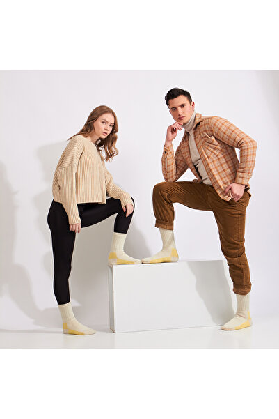 Go With Alpaka Yünlü Tam Havlulu Kalın Yıkamalı Kışlık Kadın Erkek Termal Çorap 6005-6006