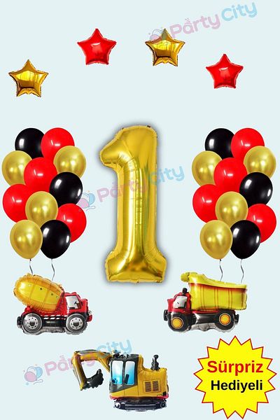 Party City Σετ γιορτής γενεθλίων με θέμα την κατασκευή 1 έτους με θέμα το μπαλόνι και το αστέρι