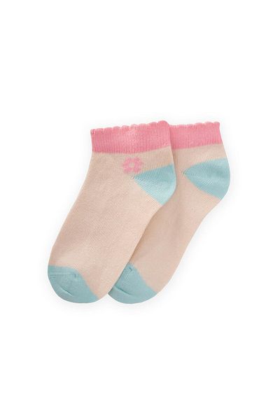 Cigit Heel Toe Colorful Children's Booties Socks 5-12 Years Blue Pink