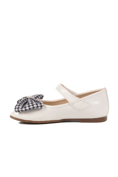 Aspor Lightweight Girl's Ballerinas with White Patent Leather Ribbon