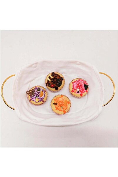 PUFO Oval metal basket kitchen for serving bread, with legs and removable textile cover, 26 x 19 cm, gold