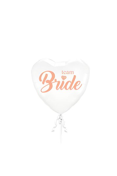 kidspartim Team Bride Printed White Heart Foil Balloon 18 Inch
