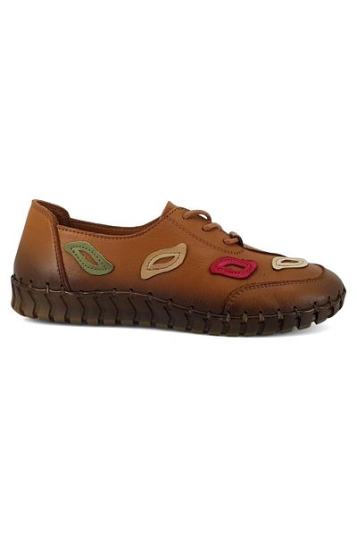 venüs ayakkabı Venus 2010727   Genuine Leather Women's Casual Shoes-Tan