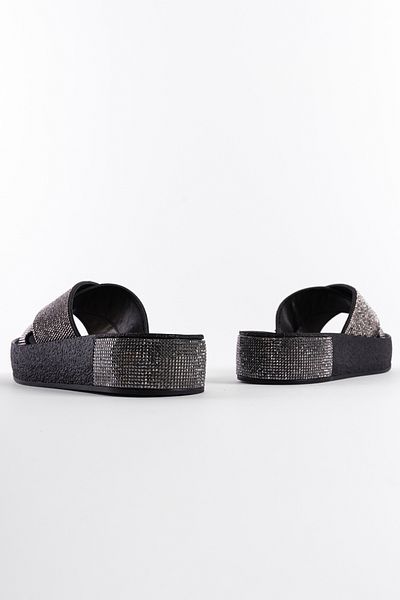 Capone Outfitters Γυναικείες παντόφλες Maren Cross Stone Banded Stone Λεπτομερείς Wedge Heel Γυναικείες παντόφλες