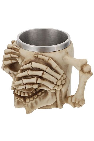 PUFO Skull Don't See Metal Beer Mug In The Shape Of A Skull, 380 ml