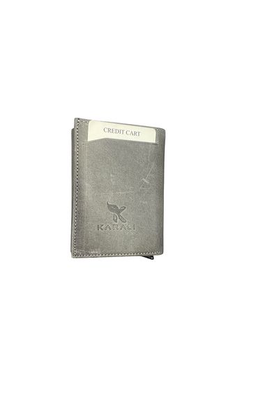 Karalı Deri Karali Genuine Leather with Crazy Mechanism Bryat Gray K501-9