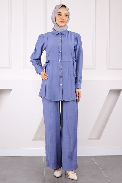 İmajButik Κοστούμι παντελόνι Indigo Tie Waist Tunic