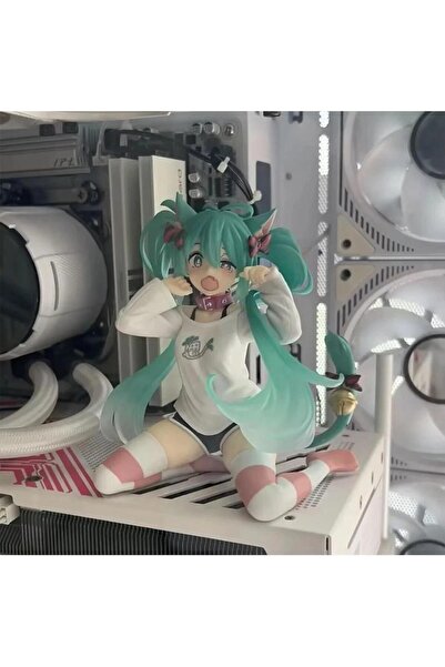 Zigver Hatsune Miku Kedi Kulak Kısa Kollu Pijama Hatsune Şekil MIKU Manzara Modeli AnimE Masa Süsleme Hediy
