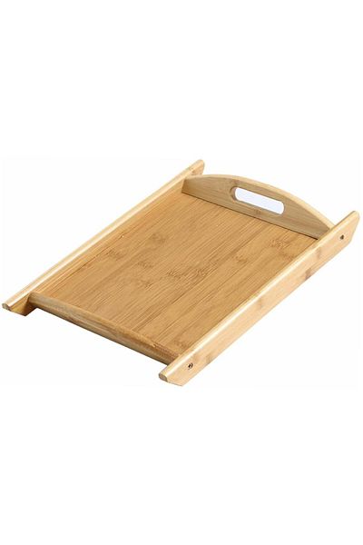 PUFO Serve bamboo wooden serving tray with handles, 44 cm, brown