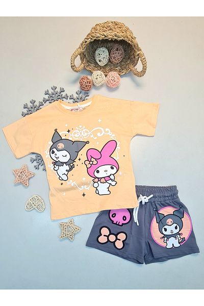 CemBebe Girl's Combed Cotton Summer Suit with Shorts
