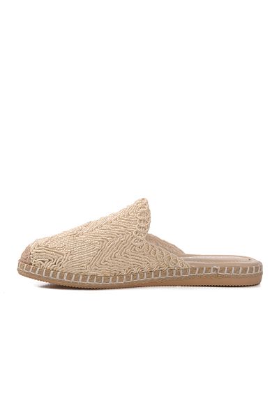 Aspor Beige Closed Front Knitwear Women's House Slippers