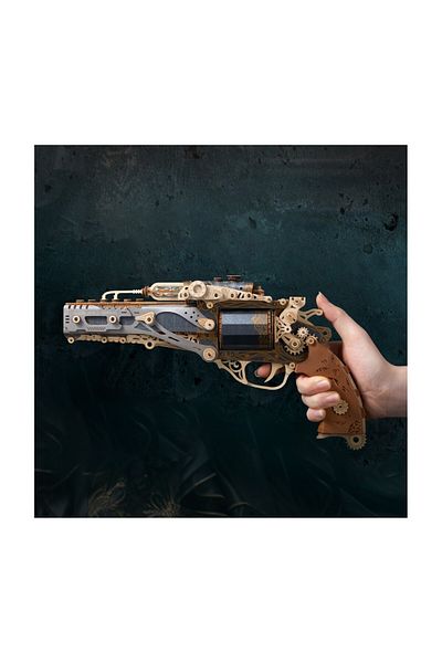 ROKR 3D Puzzle, Classic Black Revolver, HC, wood, 176 pieces