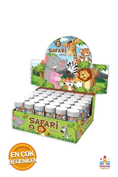 PapatyamPartiEvi Safari Temalı 2’li Köpük Balon Seti - Sevimli Hayvan Desenle...