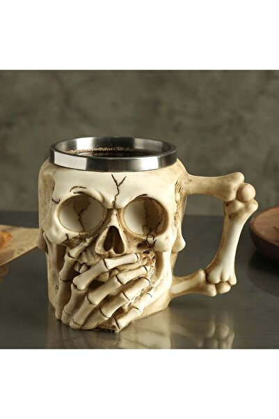 PUFO Skull Don't Speak metal beer mug in the shape of a skull, 380 ml