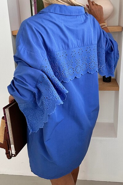 BEBE PLUS Bebe Kadın Sırtta Fisto Detaylı Oversize Gömlek