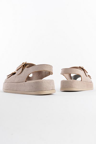 Capone Outfitters Sandale de damă Denice cu toc cu pană și cataramă cu curele duble