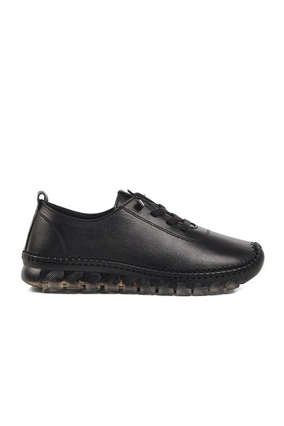 Voyager Black Genuine Leather Anatomical Women's Daily Casual Shoes