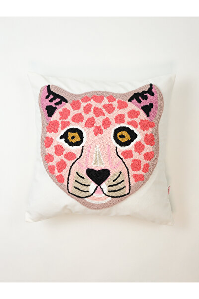 Galia Tasarım كيس وسادة رمي النمر الوردي مقاس 45*45 سم