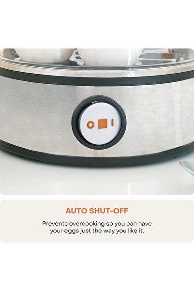 Xess Rapid Egg Cooker - 7 Egg Capacity, Auto Shut Off, Stainless Steel (Silver)