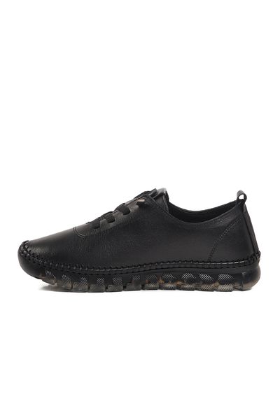 Voyager Black Genuine Leather Anatomical Women's Daily Casual Shoes