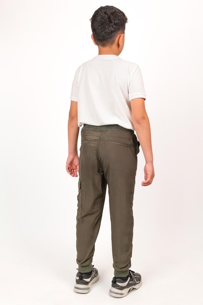 EXPIER Boy's Cargo Pocket Summer Side Pockets Elastic Waist Relax Fit Elastic Leg Trousers