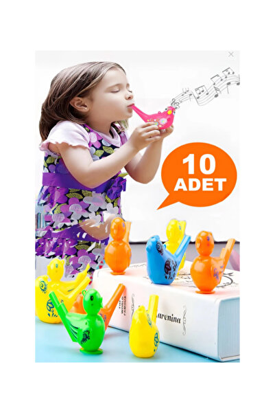BalonKasaba 10 Adet Sulu Düdük Kuş Bülbül Kanarya Düdüğü Müzik Aleti Parti Doğum Günü Karne Hediyesi Oyuncak